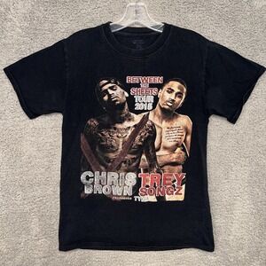 Chris Brown Trey Songz T Shirt Men Sz S 2017 Between Sheet Tour 2-Side Merch Tee